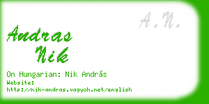 andras nik business card